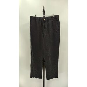 Quince 100% European Linen Wide Leg Pants Black Size Large NWT